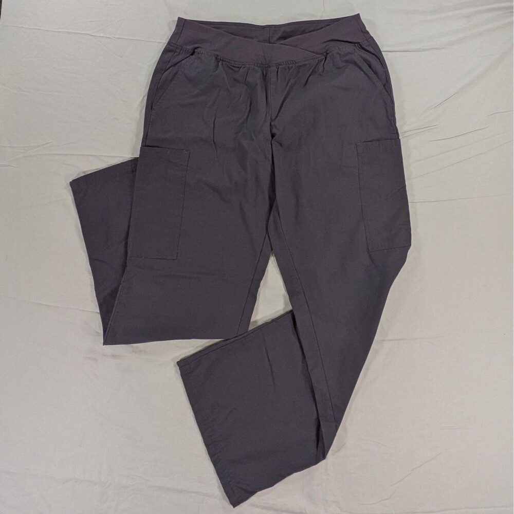 Butter Soft Womens Scrub Pants Stretch Elastic Waistband Size Medium Gray